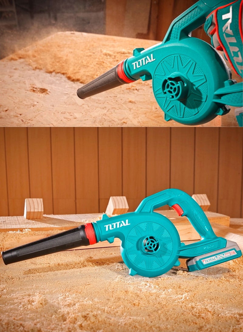 توتال منفاخ لاسلكي من توتال بجهد ٢٠ فولت مع بطارية ٢٫٠ أمبير-ساعة وشاحن، بسرعة دوران بدون حمل تصل إلى ١٨٠٠٠ دورة في الدقيقة، وبأقصى حجم هواء ٢٫٧ متر مكعب في الدقيقة - Image 2